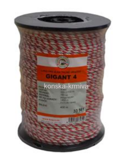 Lanko Gigant 400m 4mm, bílá s červenou